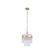Lara - Brushed Gold Pendant with Clear Glass Rods image