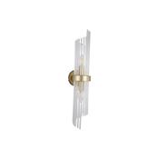 Lara - Brushed Gold 2 Light Wall Lamp with Clear Glass Rods image