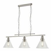 Searchlight-1277-3SS Pyramid - Clear Glass, Satin Silver Bar image