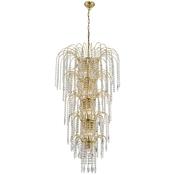 Waterfall - Gold 5 Tier Waterfall Chandelier with Crystal image