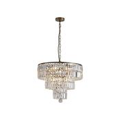 Empire - Antique Brass 5 Light Chandelier with Clear Crystal image