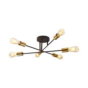 Armstrong - Black &amp; Satin Brass 6 Light Semi Flush image