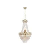 Louis Philippe - Satin Brass 6 Light Chandelier with Crystal image