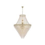 Louis Philippe - Satin Brass 28 Light Chandelier with Crystal image