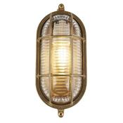 Searchlight 20361PB Bulkhead - Brass Bulkhead with Ribbed Glass