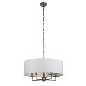 Searchlight-4785-5AB Knightsbridge - Antique Brass &amp; White