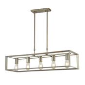 Heaton - Brushed Silver &amp; Gold 5 Light over Island Fitting image