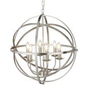 Searchlight-2476-6SS Orbit - Satin Silver Spherical Pendant image