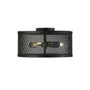 Searchlight 2843-3BK Fishnet - Black Mesh 3 Light Ceiling image