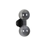 Luminsphere - Matt Black Wall Lamp with Ribbed Smoked Glass IP44 image