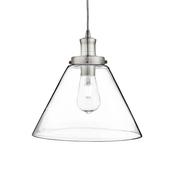 Searchlight-3228SS Pyramid - Clear Glass, Satin Silver Pendant