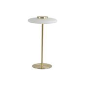 Record - Gold LED Table Lamp with White Glass Shade image