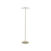 Record - Gold LED Floor Lamp with White Glass Shade image