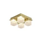 Cuboid - Satin Brass 4 Light LED Flush with Clear Cubes image