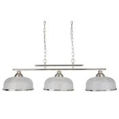 Searchlight 3593-3SS Bistro II - Textured Glass, Silver Bar