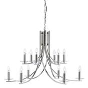Ascona - Satin Silver Twist 12 Light Pendant with Crystal Details image