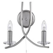 Searchlight 4162-2SS Ascona - Satin Silver Twist Wall Lamp image