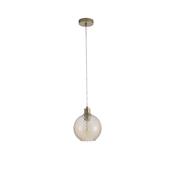 Radiance - Matt Gold Pendant with Champagne Swirled Glass
