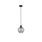 Radiance - Matt Black Pendant with Smoked Swirled Glass image
