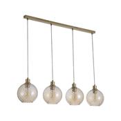 Radiance - Matt Gold 4 Light over Island Fitting with Champagne Swirled Glass