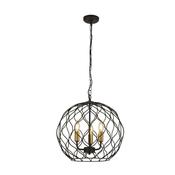 Searchlight 4513-3BK Finesse - Matt Black &amp; Gold Pendant