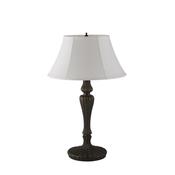 Emily - Bronze &amp; Black 2 Light Table Lamp with White Linen Shade image