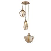 Mia - Antique Brass 3 Light Cluster Pendant with Amber Glass image