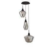 Mia - Black 3 Light Cluster Pendant with Smoked Glass image