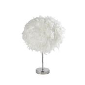 Hattie - Chrome Table Lamp with White Feather Shade image