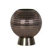 Mila - Antique Brass LED Table Lamp with Brown Glass  image