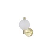 Luminique - Satin Brass LED Wall Lamp with White Ribbed Glass image