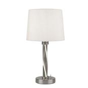 Vegas - Satin Silver LED Table Lamp with Ivory Hessian Shade image