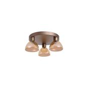 Cannes - Latte 3 Light LED Semi Flush with Amber Glass