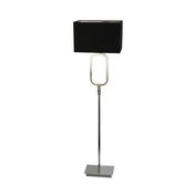 Aura - Chrome LED Floor Lamp with Crystal and Black Shade image