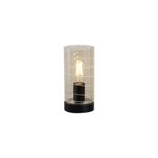 Broughton - Black Table Lamp with Amber Glass image