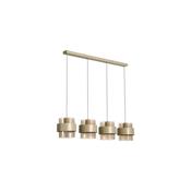 Royal - Sand 4 Light over island Fitting with Amber Ribbed Glass image