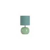 Fete - Green Glass Table Lamp with Green Linen Shade image