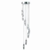 Searchlight 888-8 Sculptured Ice - Chrome 8 Light Cluster