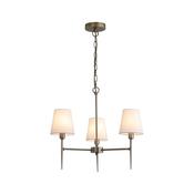 Knightsbridge 2 - Antique Brass 3 Light Centre Fitting with White Shade image