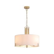 Knightsbridge 3 - Satin Brass 3 Light Pendant with Cream Shade image