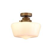 Searchlight 8072-1AB School House - Antique Brass Flush image