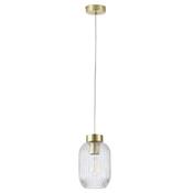 Searchlight NIK-SP1-SB+02NIK-CL Nikita - Satin Brass Pendant