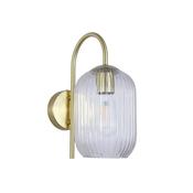 Searchlight NIK-WB-SB+02NIK-CL Nikita - Satin Brass Wall Lamp