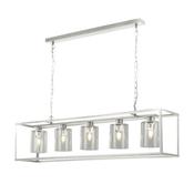 Prism 33414 Cage - Clear Glass &amp; Silver 5 Light Bar Fitting