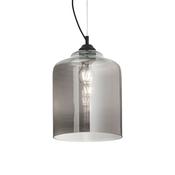 Ideal Lux 112312 Bistro - Black Pendant with Smoked Glass Shade image