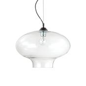 Ideal Lux 120898 Bistro - Black Pendant with Clear Glass Shade image