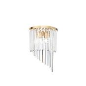 Ideal Lux 213491 Carlton - Gold 3 Light Wall Lamp with Crystal