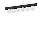 Binomio - Black 6 Light LED Flush with White Globes image