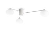 Ideal Lux 322674 Hermes - White 3 Light Ceiling Lamp with Glass image