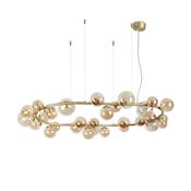 Perlage - Satin Brass 30 Light Centre Fitting with Amber Glasses image